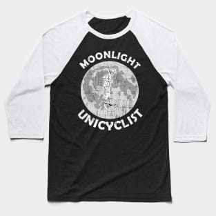 Crazy Moonlight Unicyclists Doing Balancing Stunts Baseball T-Shirt